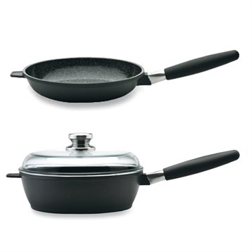 Poêles, poêlons et sauteuses : Lot poêle, sauteuse et couvercle Cast line 28 cm