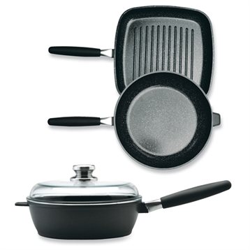Poêles, poêlons et sauteuses : Lot grill, poêle et sauteuse Cast line 24 cm