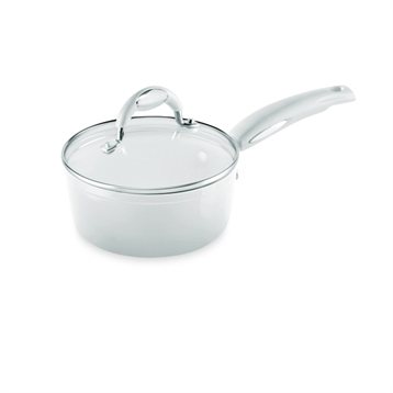 Casseroles : Casserole et couvercle White Ceramic Induction 20 cm