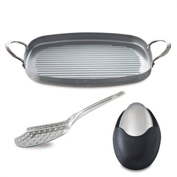Grills : Lot plancha Minéral, spatule et savon d'acier