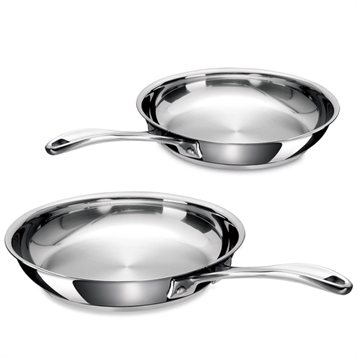 Poêles, poêlons et sauteuses : 2 poêles inox 24 et 28 cm Chef