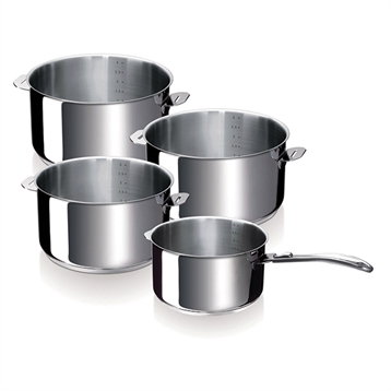 Faitouts, cocottes et marmites : Lot de 4 casseroles 14 à 20 cm et 1 manche