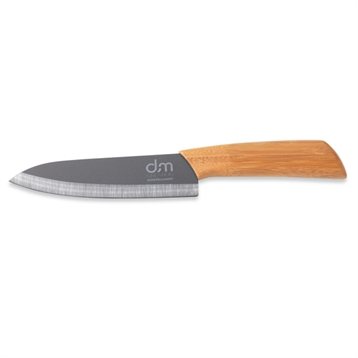 Couteaux lame céramique : Couteau chef céramique 15 cm manche bambou
