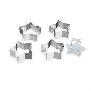 Emporte-pièces : Coffret 4 étoiles 5 branches inox et poussoir
