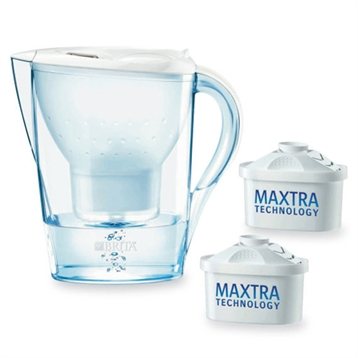 Carafes filtrantes : Pack Carafe Marella rouge et 12 cartouches