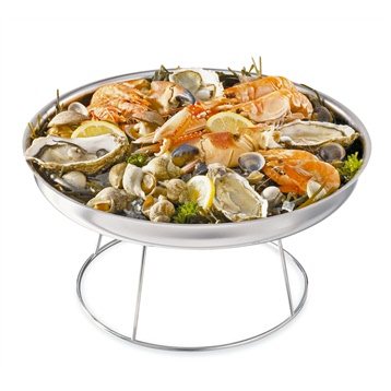 Moulins et boules à épices : Support plateau fuits de mer rond H 14 cm