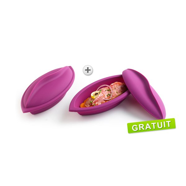 2 Papillotes silicone individuelles aubergine