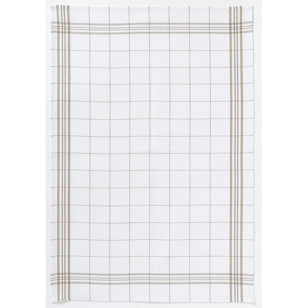 2 Torchons carreaux  taupe 70 cm