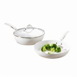 Poêle, sauteuse et couvercle 28 cm White Ceramic Induction Bialetti