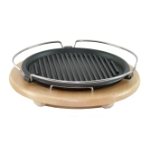 Grill rond avec base bois