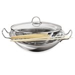 Ensemble wok inox