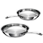 2 poêles inox 20 et 26 cm Chef Beka