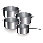 Lot de 4 casseroles 14 à 20 cm et 1 manche Beka