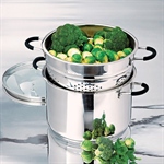 Marmite haute Rapid Cook 26 cm avec couvercle et élément vapeur Mathon
