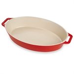 Plat à four ovale 2,3 L cerise Staub