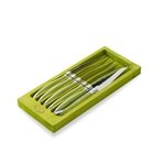 Coffret 6 couteaux Laguiole Natura vert