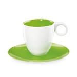 6 tasses à espresso et soucoupes vertes / blanches Colour-It Asa