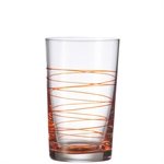 6 Verres Long Drink orange Spirale Leonardo