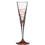 6 Flûtes Champagne orange Spirale Leonardo