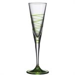 6 Flûtes Champagne vertes Spirale Leonardo