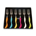 Coffret 6 fourchettes multicolores Zig Zag