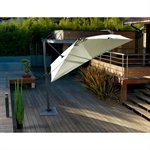 Parasol carré déporté Alu 3 m Ecru