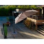 Parasol carré déporté Alu 3 m Taupe