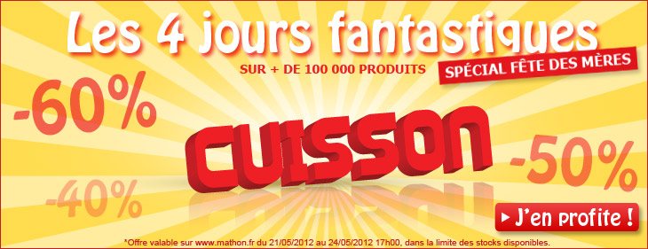 4 Jours Fantastiques : jusqu'à -60% sur la CUISSON !