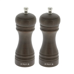 Set moulins à poivre et à sel JAVA foncé 14 cm De Buyer