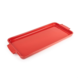 Plaque apéritifs et mignardises céramique Appolia 40 cm rouge Peugeot