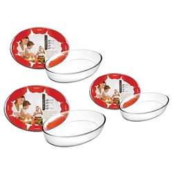 Set de 3 plats en verre Kristall ovales 26, 30 et 35cm Ibili