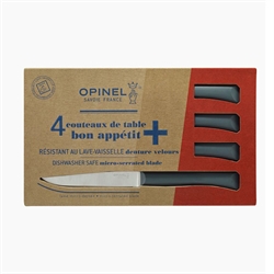 Coffret 4 couteaux de table lame micro-dentée 11 cm Bon Appétit Plus anthracite Opinel