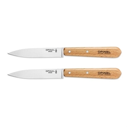 Lot 2 Couteaux office N°112 lame lisse inox 10 cm naturel Opinel