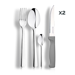 Lot de 2 ménagères inox Eatitaly 24 pièces Inoxriv