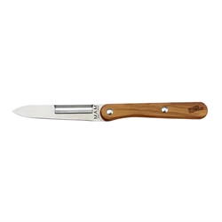 Couteau d’office et éplucheur 2 en 1 avec manche en bois d’olivier Roger Orfèvre