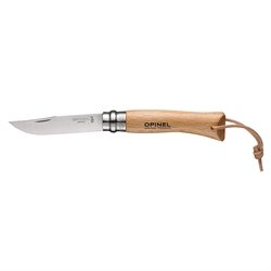 Couteau pliant N°7 lame inox 8 cm avec lanière Baroudeur Opinel