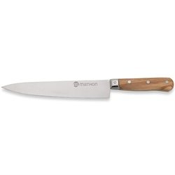 Couteau Chef bois d'olivier lame inox 20 cm Mathon