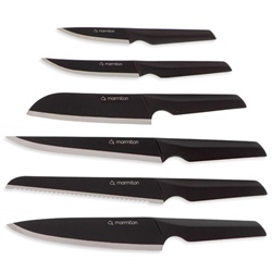 Set de 6 couteaux Passion : office, utile, à découper, à pain, chef et santoku Marmiton