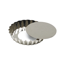 Moule à tartelette fond amovible 12 cm en fer blanc Gobel