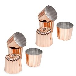 Lot 8 canelés bordelais 4,5 cm cuivre Patisse