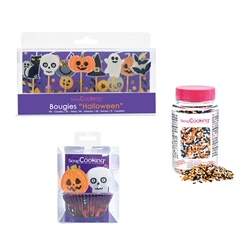 Kit halloween - bougies, caissettes et décors sucrés Scrapcooking