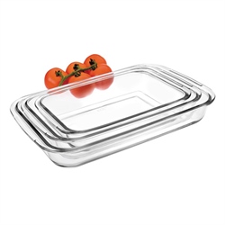 Set de 3 plats rectangulaires Kristall Ibili
