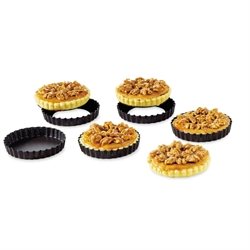 Lot De 6 Moules à Tarte Anti-adhésifs Avec Fond Amovible - Parfait Pour Quiches Et Desserts Maison