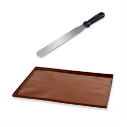 Lot Flexi'Plaque de pâtisserie à rebords et spatule à gâteaux Mathon
