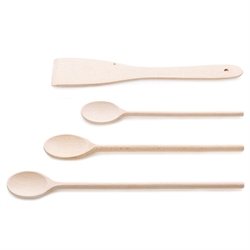 Set 3 cuillères et spatule en bois de hêtre Kela