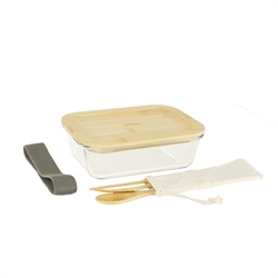 Lunch box avec 3 couverts bambou Pebbly