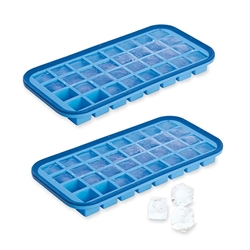 Lot 2 Bacs à glaçons silicone souple démoulage facile 32 cubes Mathon