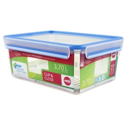 Boîte rectangle Clip & Close bleu avec égouttoir 3,7 L Emsa