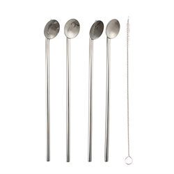 Set de 4 cuillères pailles en inox Point Virgule