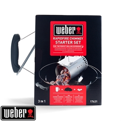 Ensemble d’allumage Rapidfire 3 en 1 ; cheminée d’allumage,2 kg de briquettes, 3 cubes all Weber